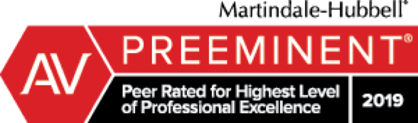 Martindale-Hubbell Peer Rated for Highest Level of Professional Excellence 2019